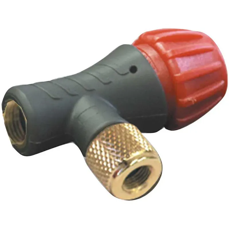 Planet Bike Red Zeppelin W/2 16g Thread CO2 Tire Inflator Head in Black