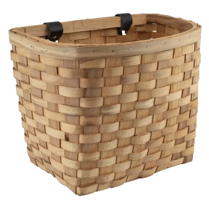 Sunlite Wooden Bicycle Basket with Straps in Natural
