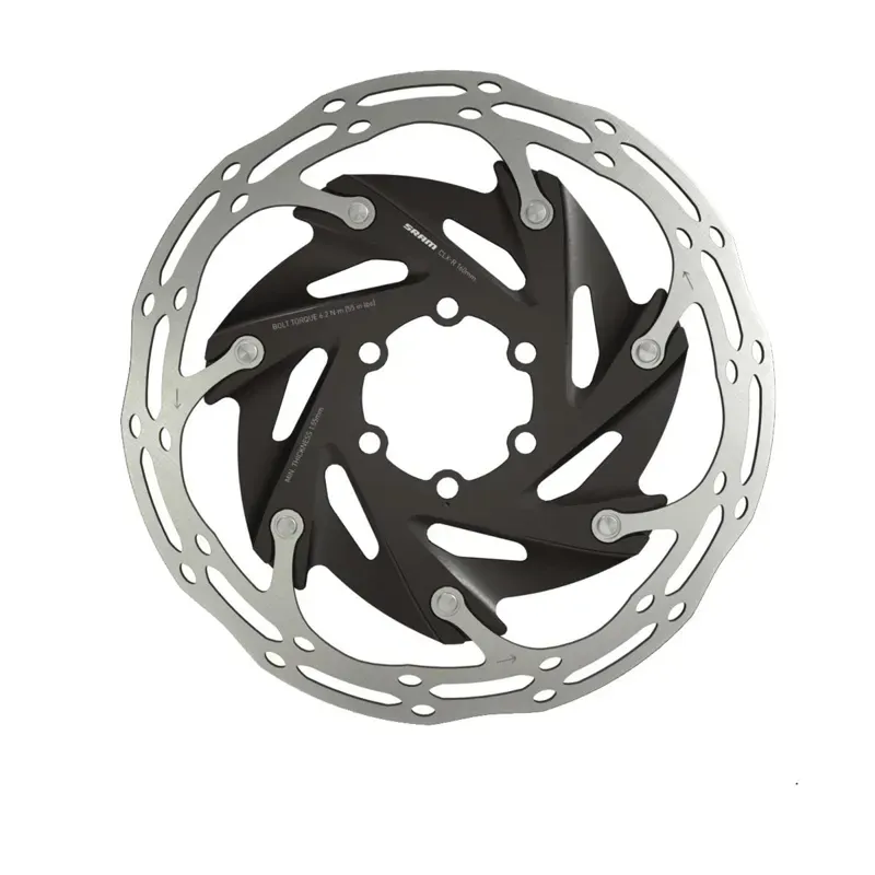 Rotor Centerline X Road 2 Piece 160mm Black (includes steel rotor bolts) Rounded