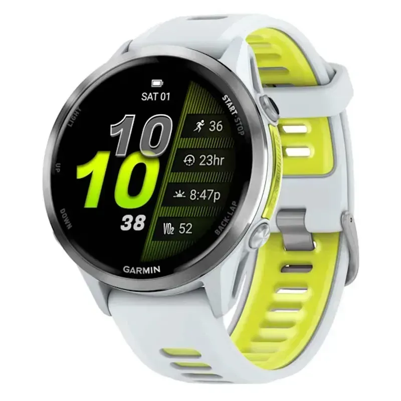 Garmin Forerunner 970 GPS Watch in Whitestone/Yellow