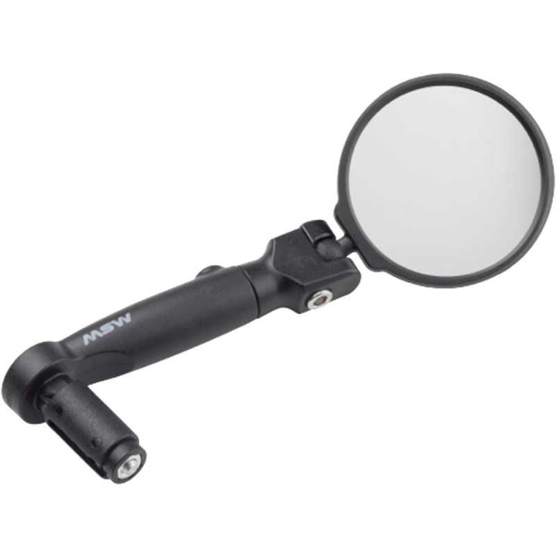 MSW Handlebar Mirror Flat and Drop Bar HD Glass Lens in Black
