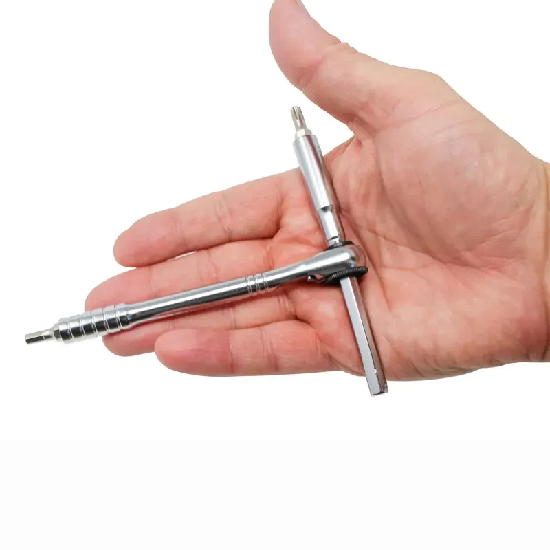 Prestacycle T-Handle Ratchet Deluxe 3-Way Ratchet/T-Handle Tool Kit in Silver-3