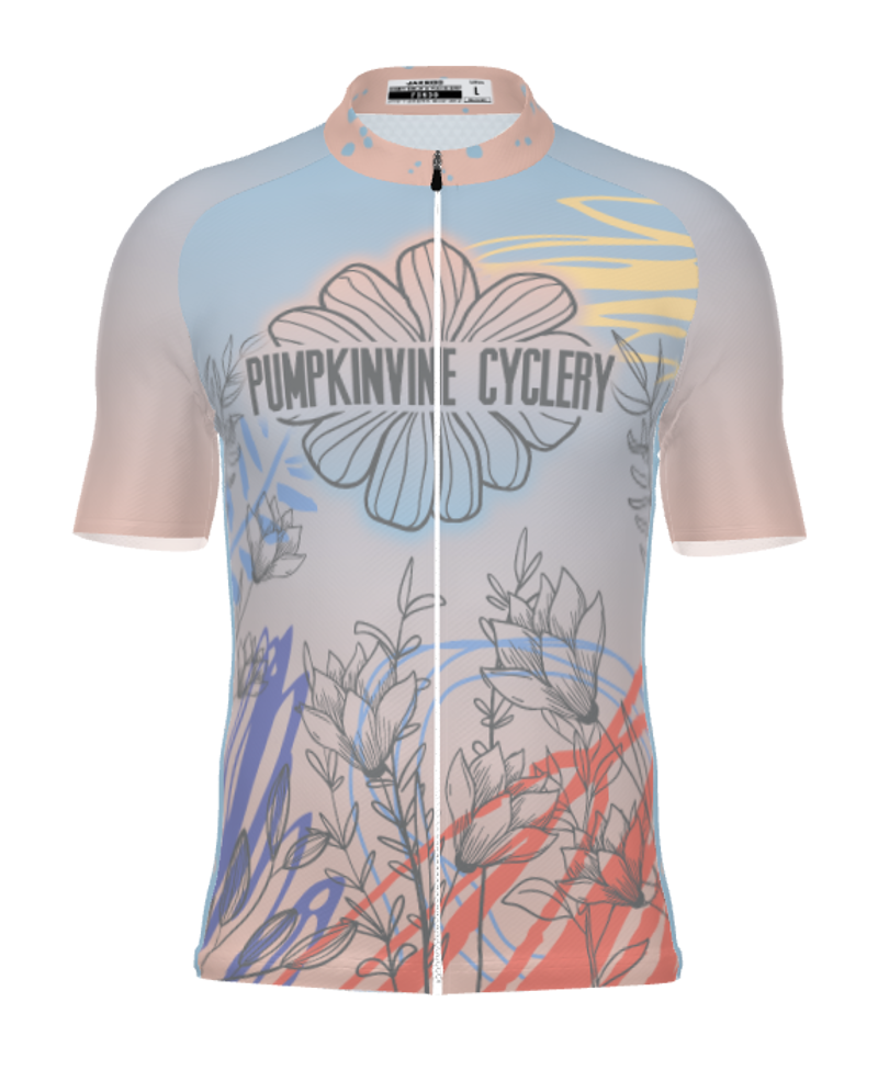 Pumpkinvine Cyclery Floral Jersey Men's