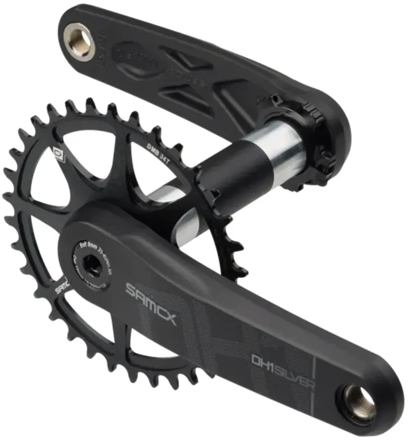 Samox Silver DH-1 C-set 160mm 3-Bolt DM 34t 28.99mm Chainring in Black-2