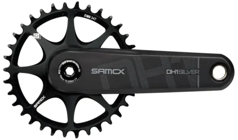 Samox Silver DH-1 C-set 160mm 3-Bolt DM 34t 28.99mm Chainring in Black-1