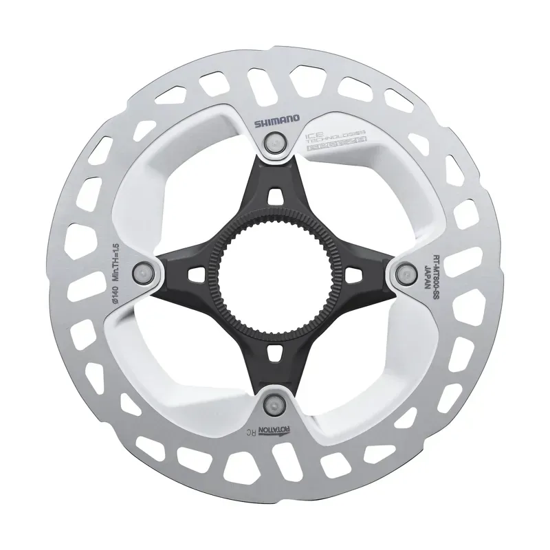 Shimano Deore XT RT-MT800-M Disc Brake Rotor with External Lockring - 180mm Center Lock Silver/Black