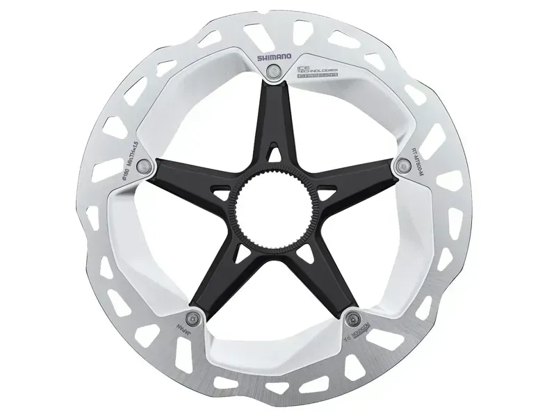Shimano Deore XT RT-MT800-M Disc Brake Rotor with External Lockring - 180mm Center Lock Silver/Black-1