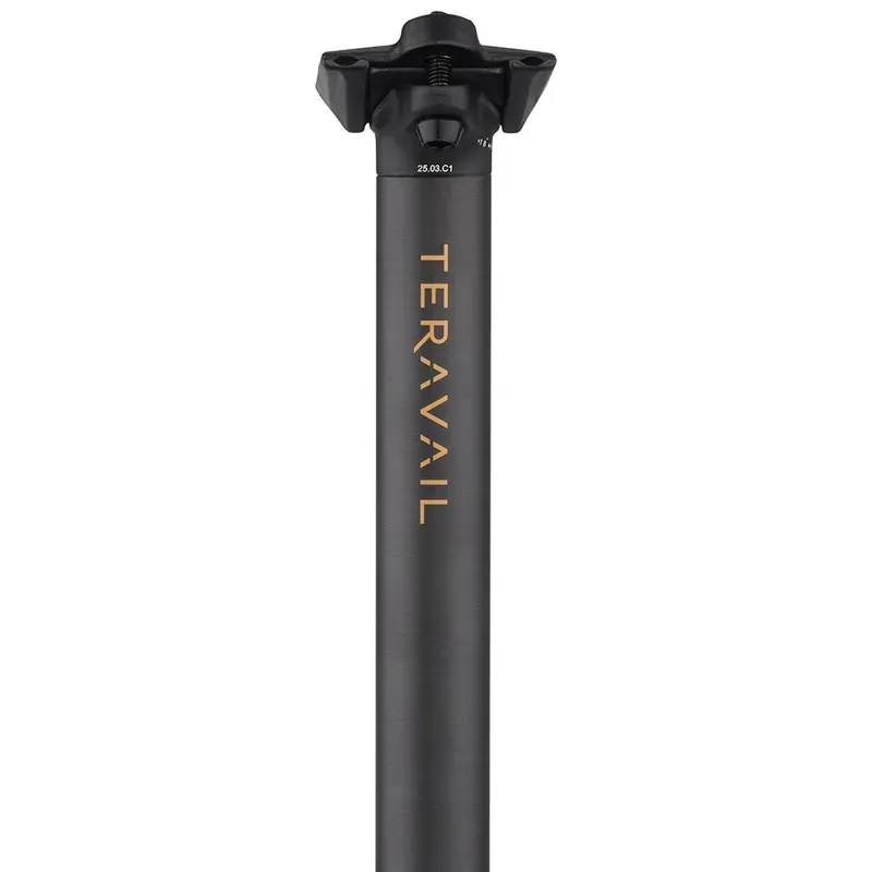 Teravail Stratum Carbon Seatpost - 30.9 X 400mm 0mm Offset Black Carbon
