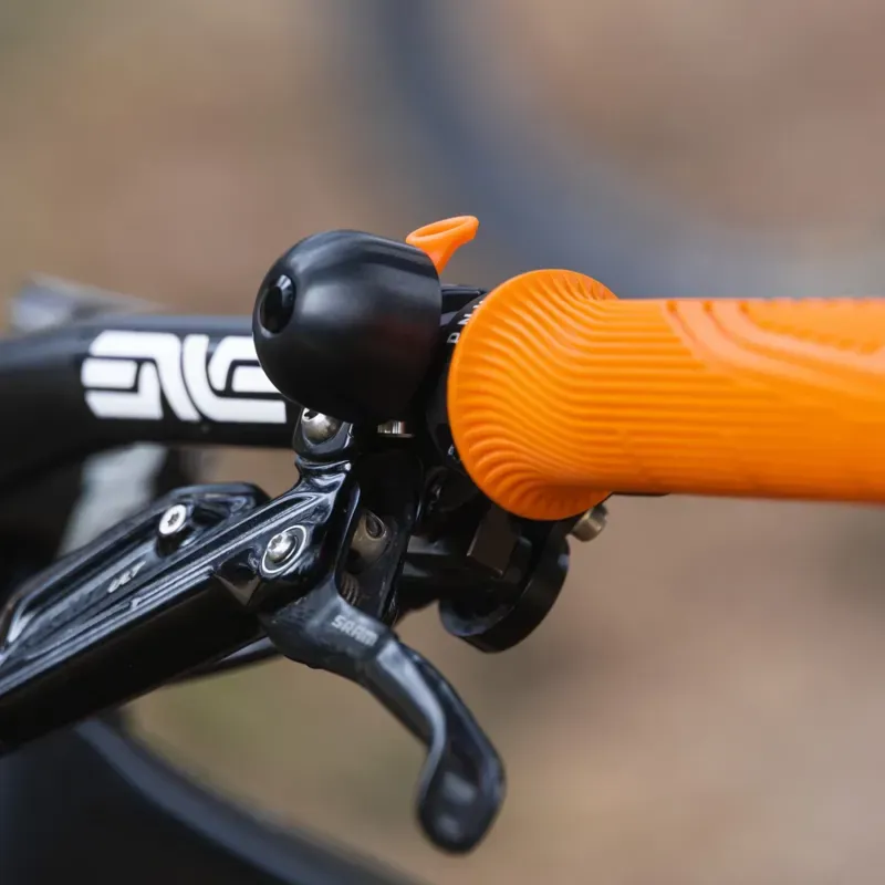 Spurcycle 22.2mm Compact Bicycle Bell in Black/Orange
