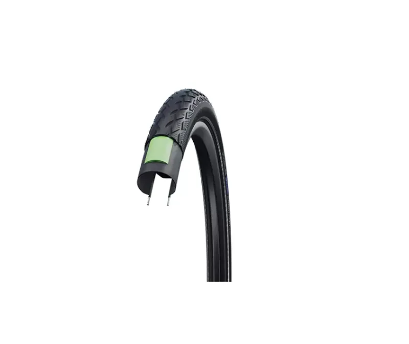 Schwalbe Green Marathon Tire - 26 X 1.25 Clincher Wire Black/Reflective Performance Line GreenGuard TwinSkin Addix Black 26 x 1.25