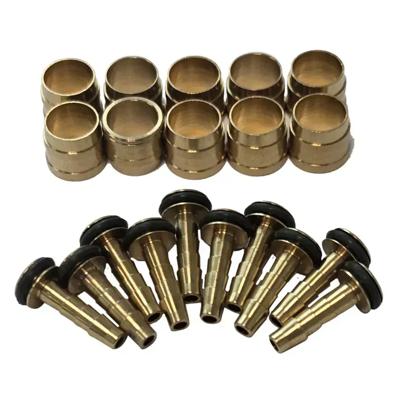 Tektro Disk Br. Hydr. Hose Fitting Needle/Olive/O-ring 10-set in Gold